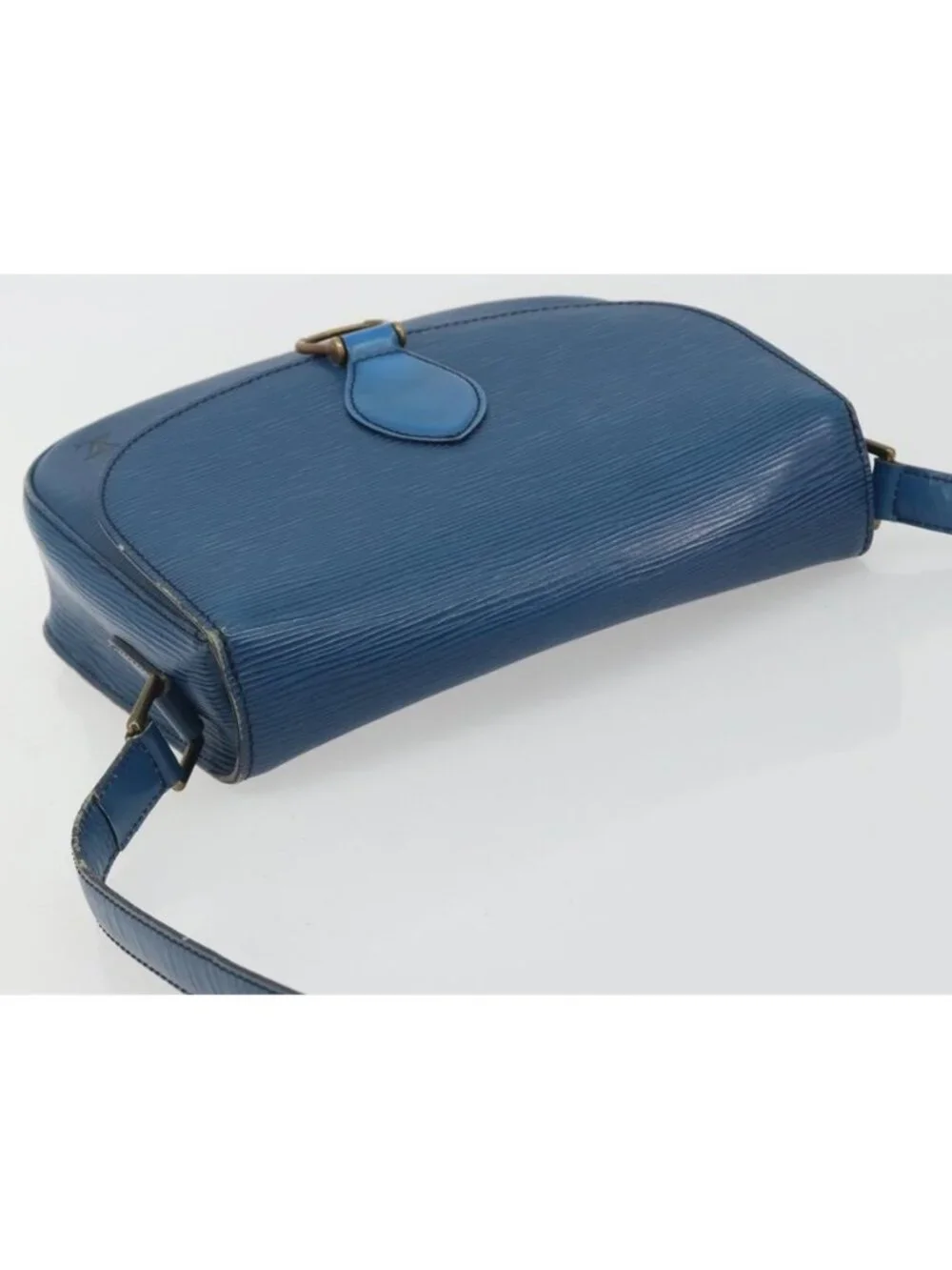 Authentic LOUIS VUITTON Epi Saint Cloud GM Shoulder Bag Blue M52195 LV